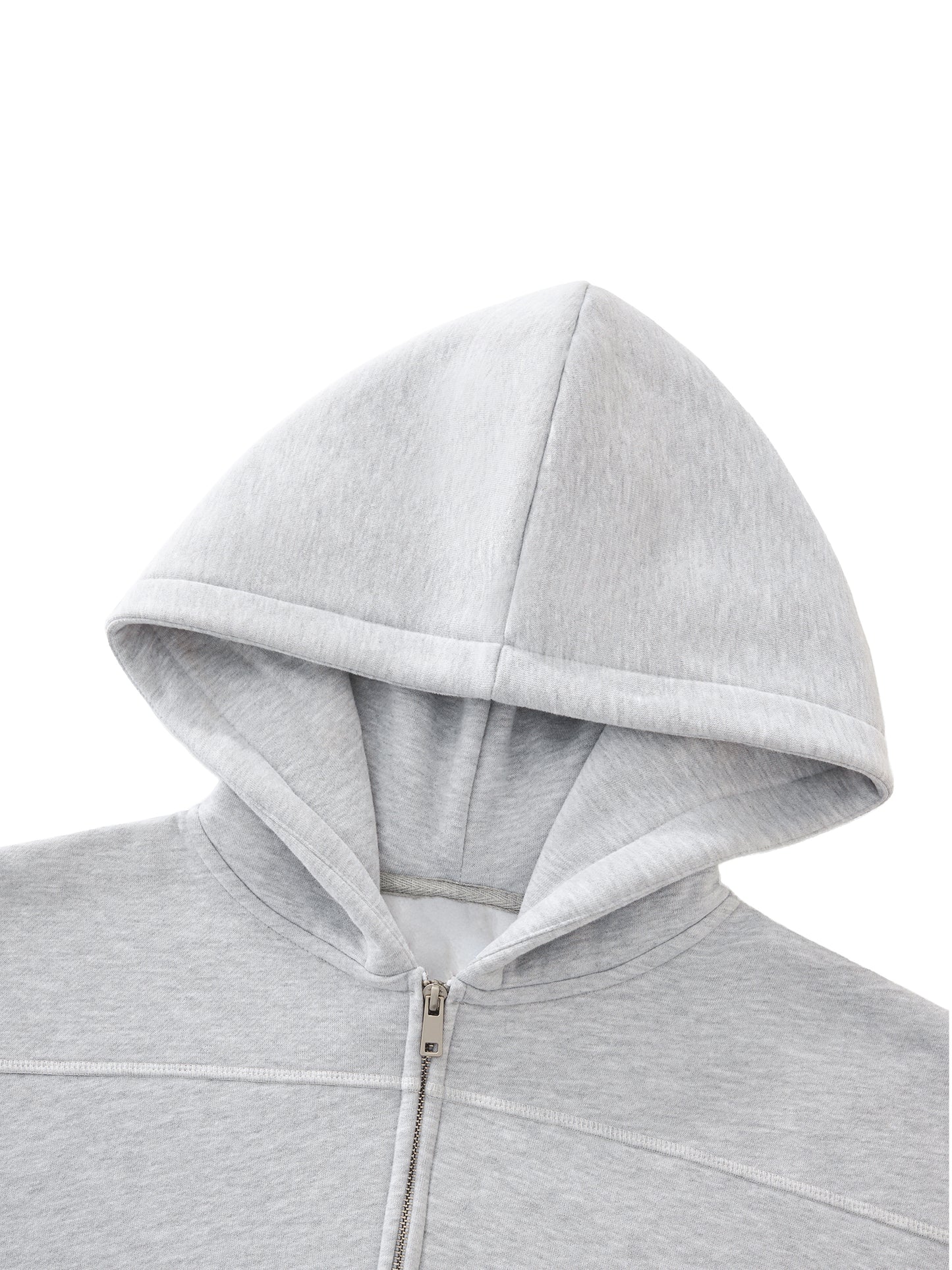 Contrast Stitch Boxy Zip Hoodie